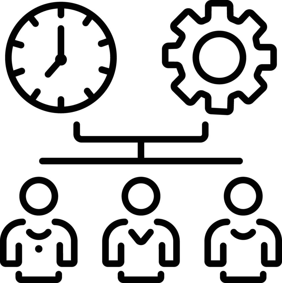 Resource scheduling icon in linear style vector