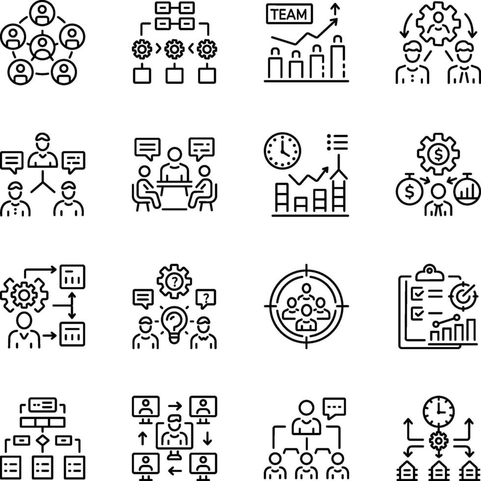 Collection of Linear Style Organization Icons vector