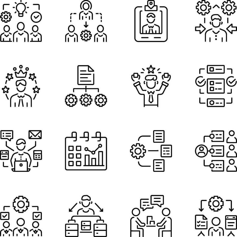 Set of Linear Style Project Management Icons vector