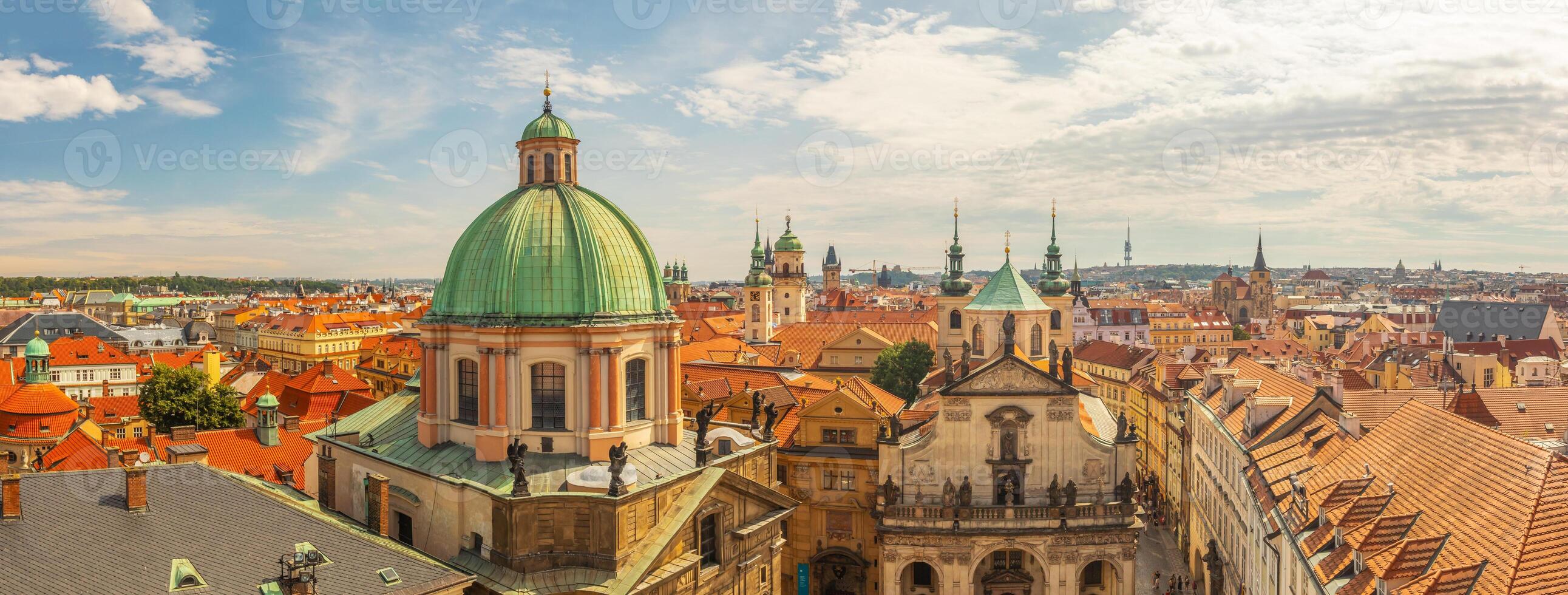 Square of Knights of the Cross with St. Salvator Church and Church of St Francis, near the Charles Bridge and Vltava River, Prague, Czech republic photo