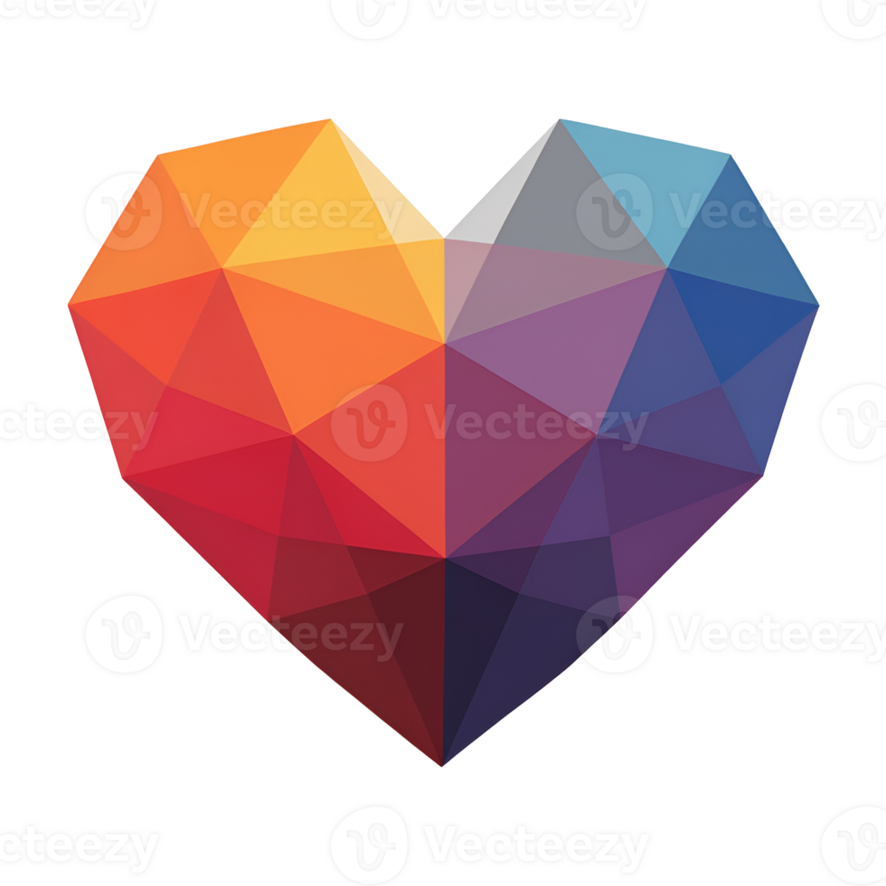 Gradient Geometric Heart png