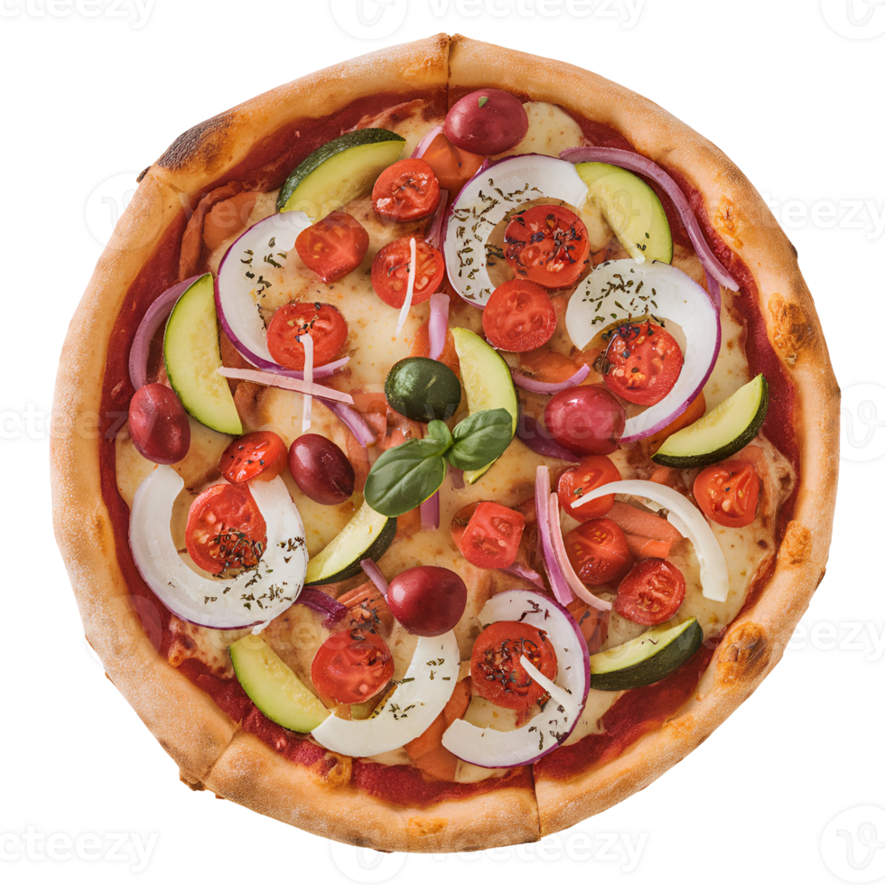 Veggie Pizza Top View png