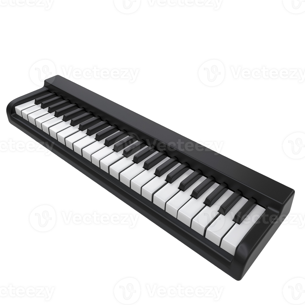 Black and White Piano Keyboard Concept Model png