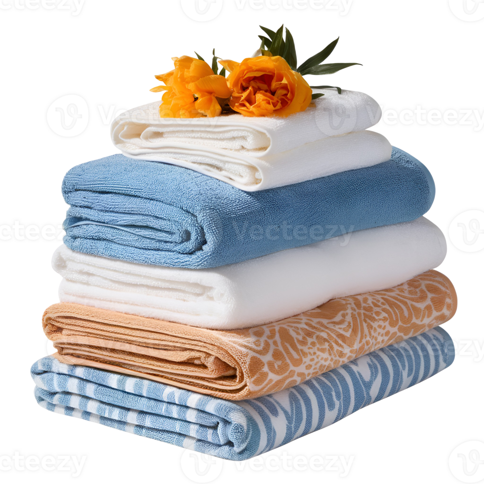 Stack of Folded Bath Towels png