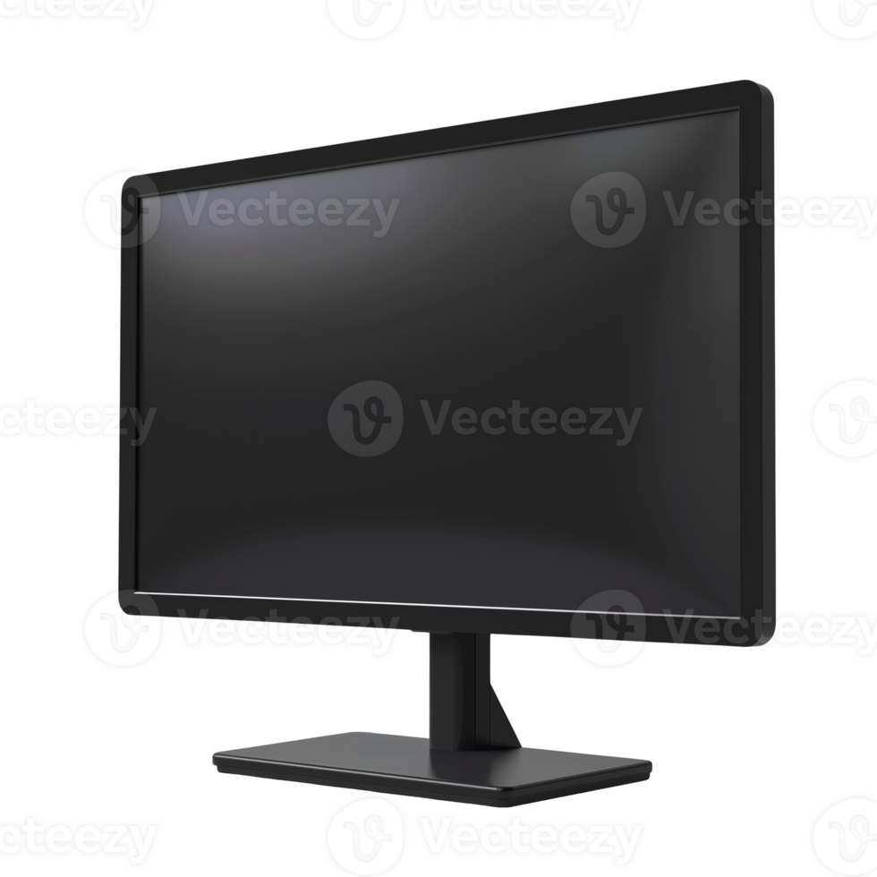 Monitor Concept Model in Black and White png