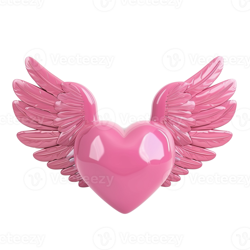 Heart With Wings Icon Pink png