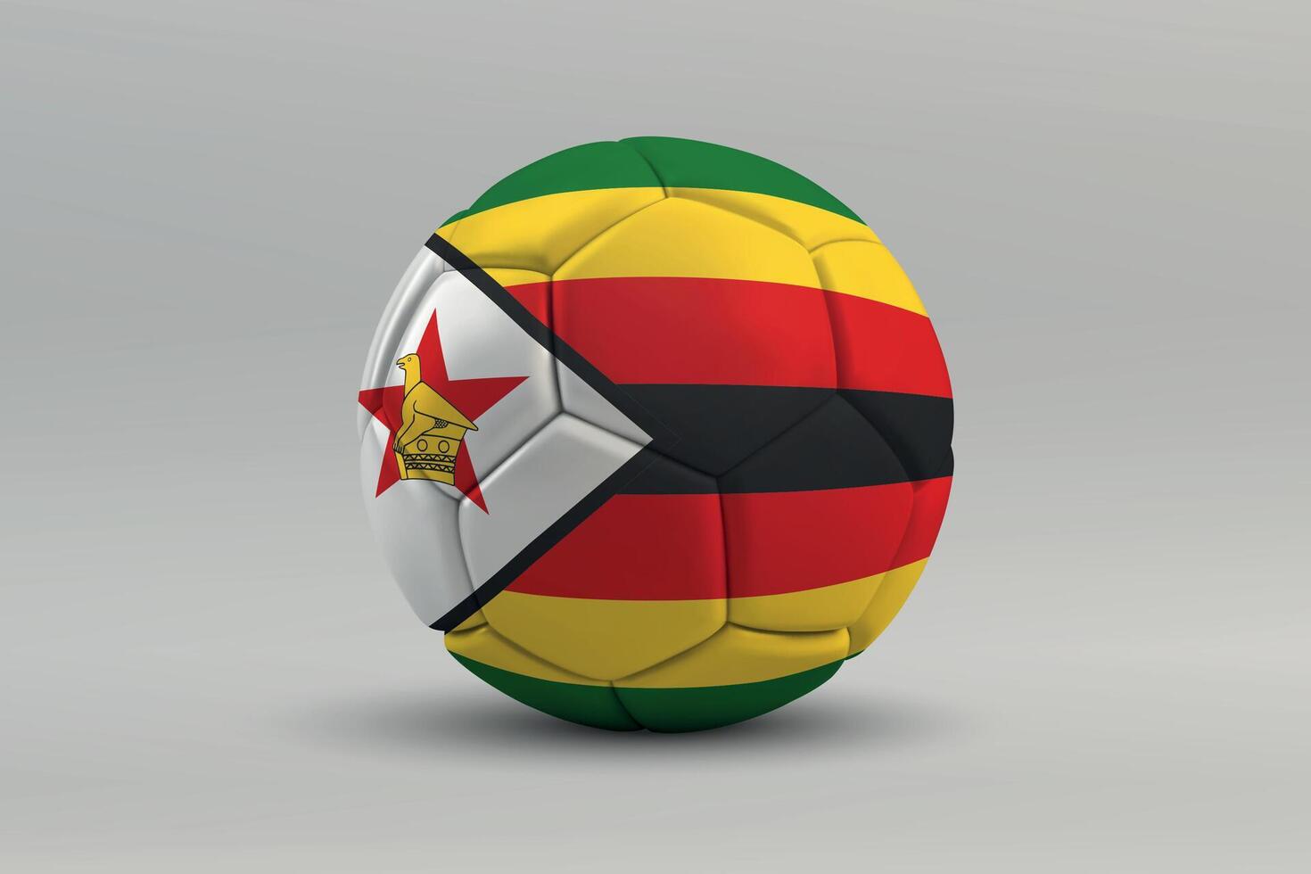 Zimbabwe Soccer Ball with National Flag Design vector