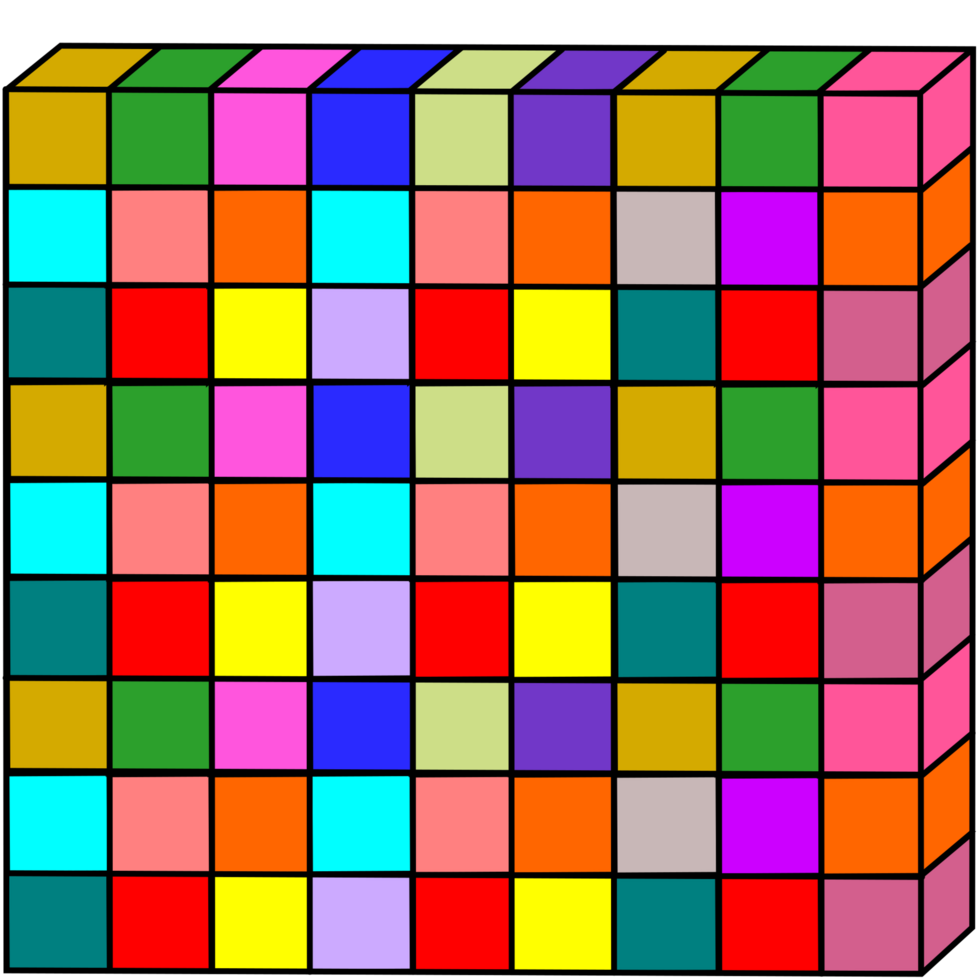 colorful cube wall png