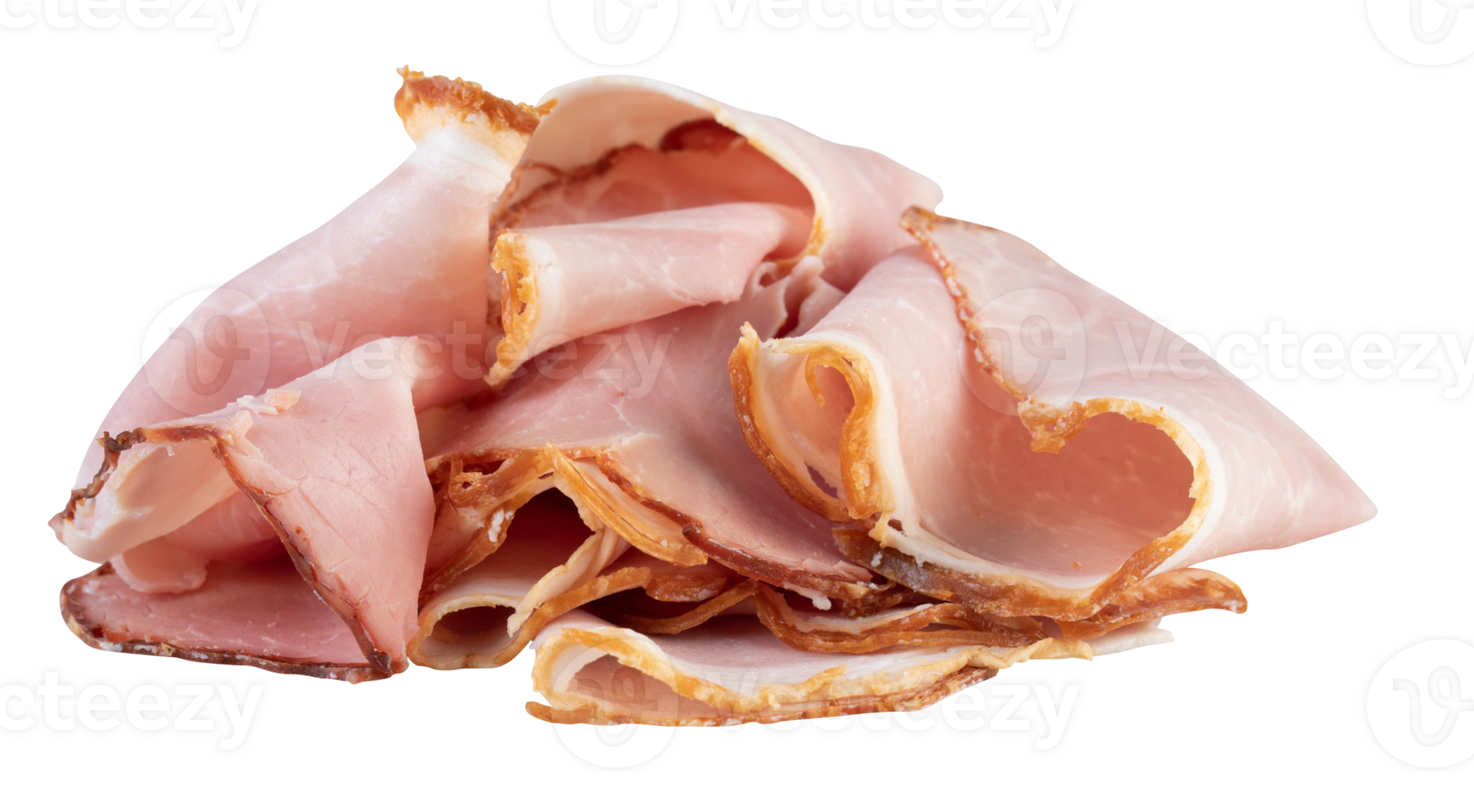 fresh ham red slices cut out isolated transparent background png