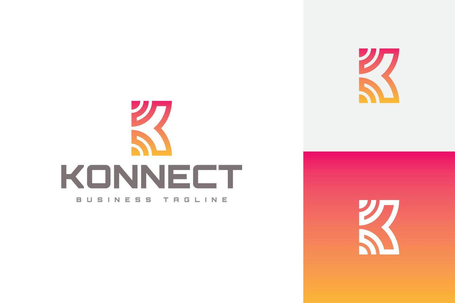 connect technology k letter logo design vector