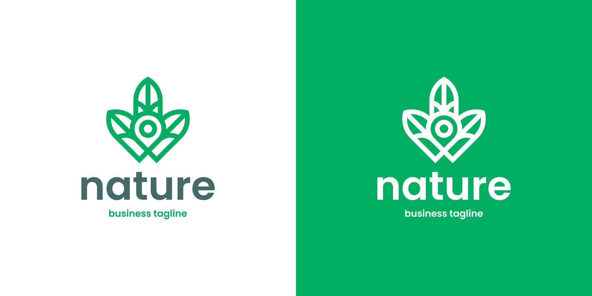 nature eco place logo design vector
