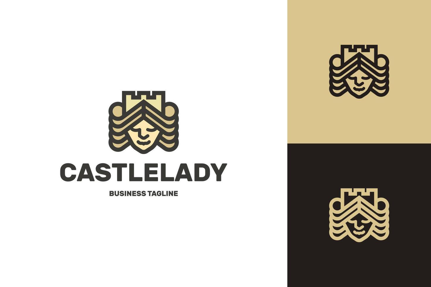 queen castle logo design vector