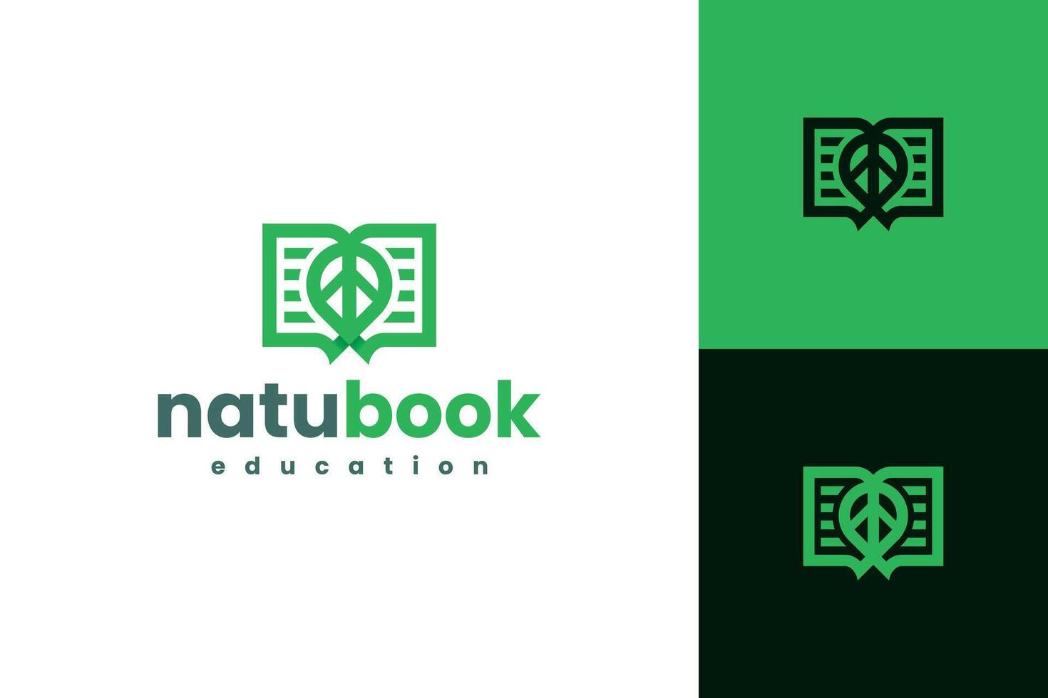 eco leaf book logo design vector