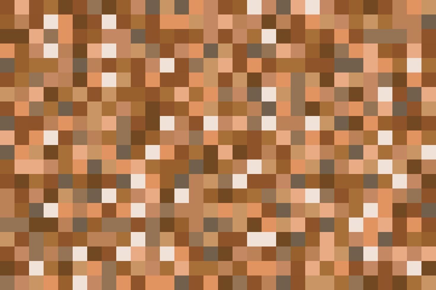 Pixel brick game background. Ground texture seamless pattern with brown cubes. Abstract noisy mosaic backdrop for hide censored content vector
