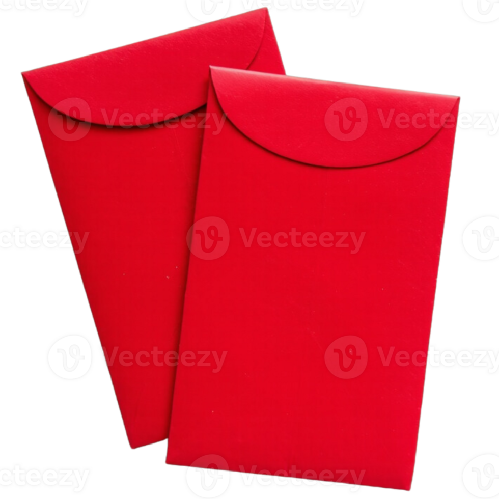 Elegant Plain Red Envelopes for New Year png