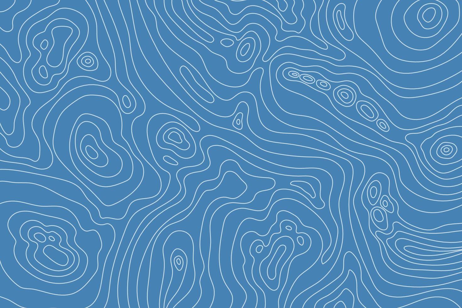 Topographic Blue Map with Grid and Lines, Outline Terrain. Banner with geographic mountain relief. Wavy abstract contour background with cartography texture vector