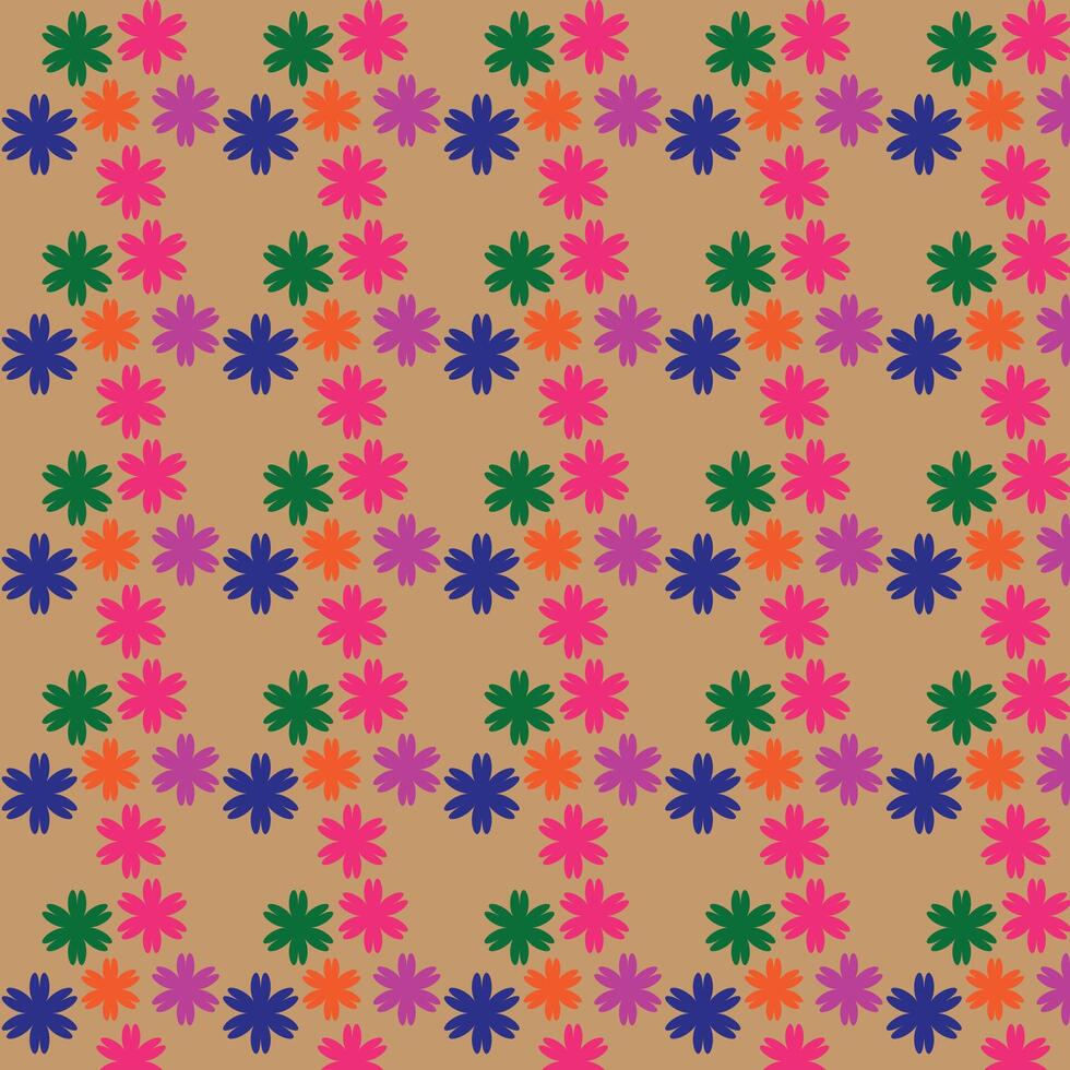 colorful hand draw seamless floral blooming pattern vector