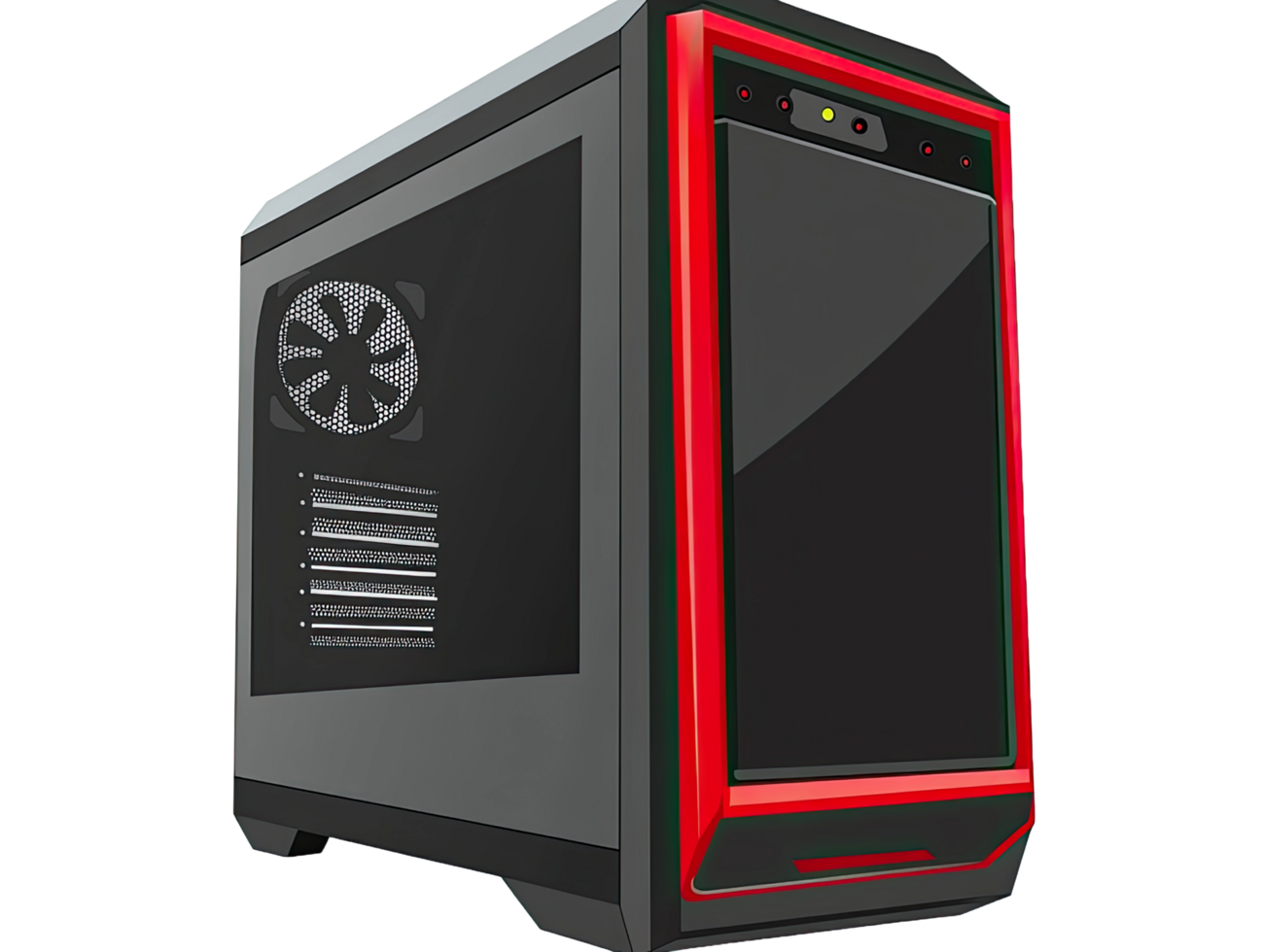 Gaming pc isolated on transparent background png