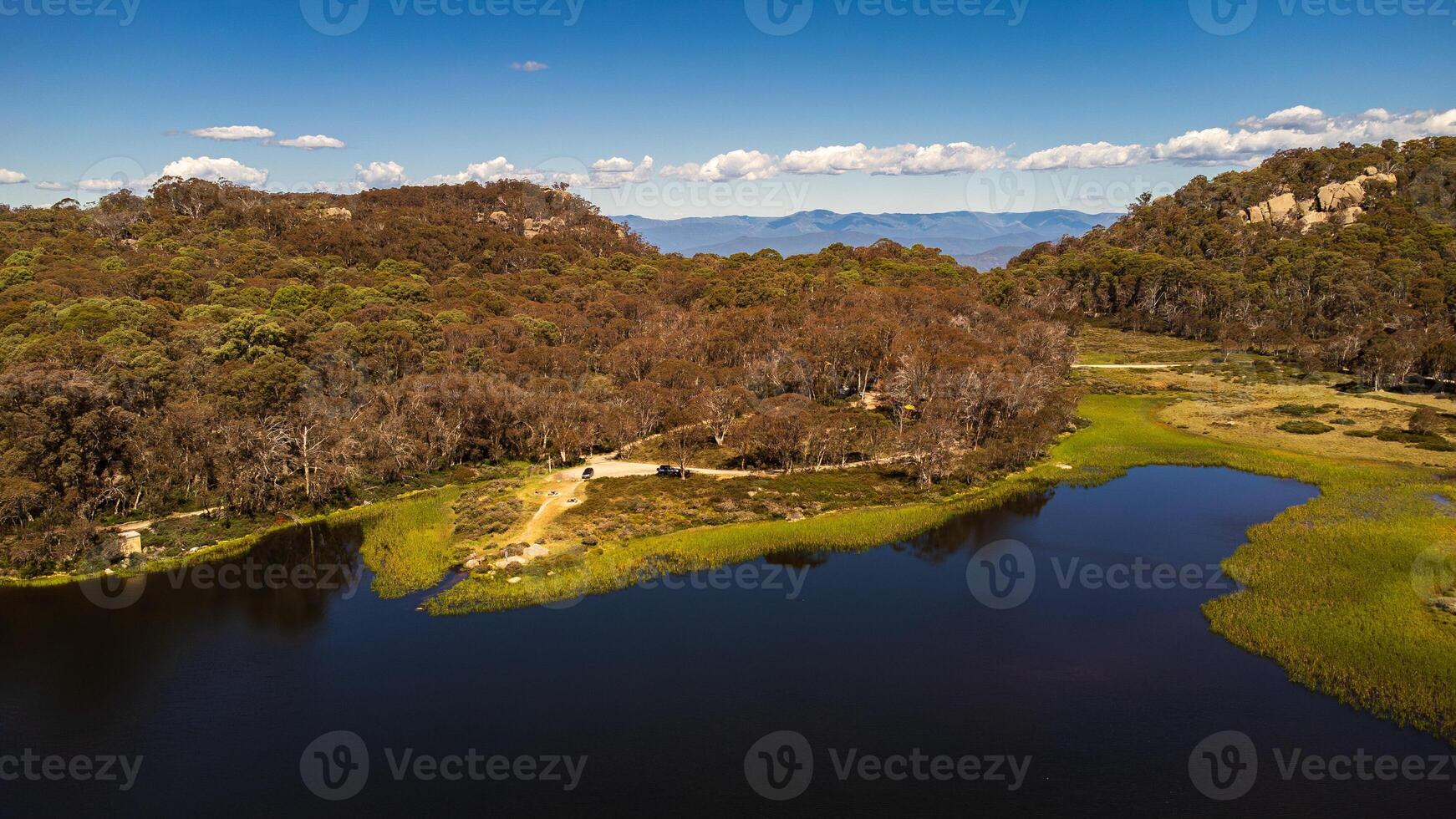 Aerial shot of alpine lake 2 photo