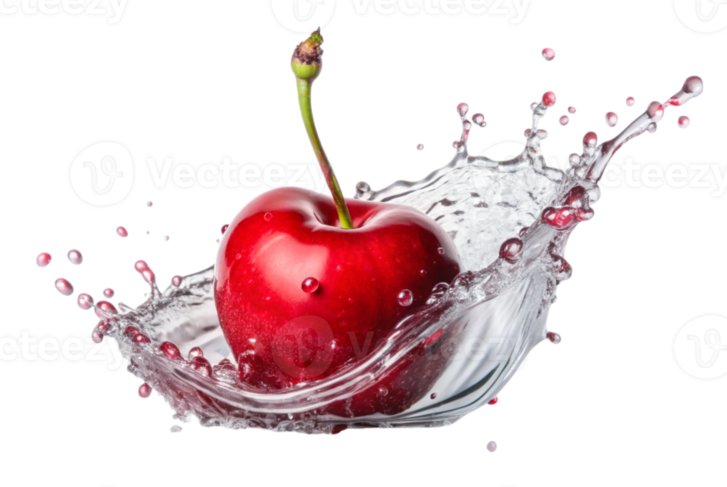 Cherry in juice splash adds color to drinks png
