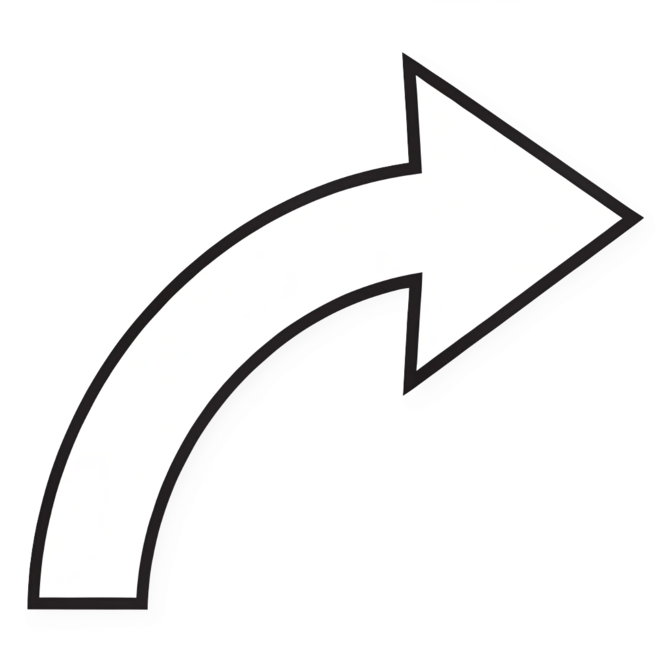 white arrow shape isolated on transparent png