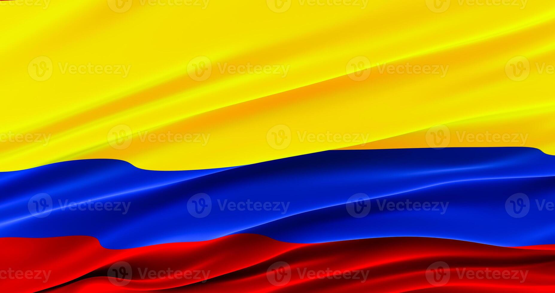 waving colorful national flag of colombia, amazing flag of colombia. 3D render photo