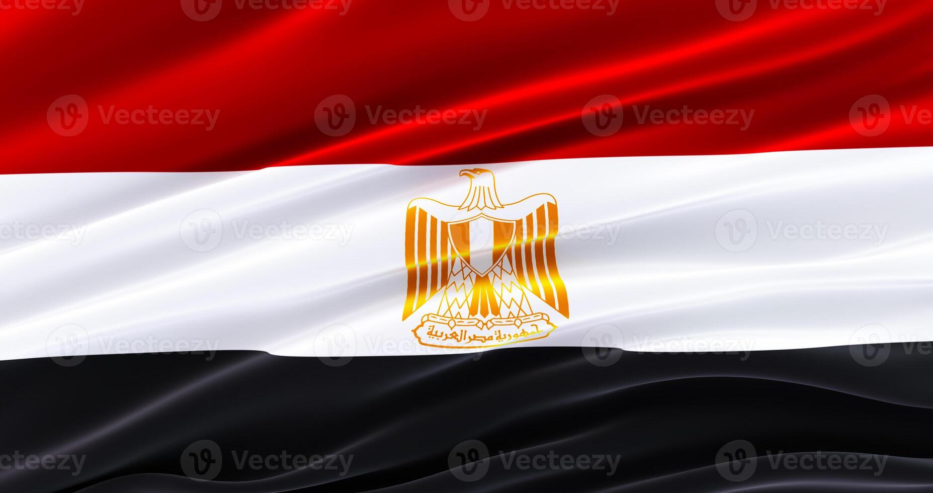 waving flag of the Arab Republic of Egypt in the form of background, egypt flag background, Realistic flag. 3d render photo