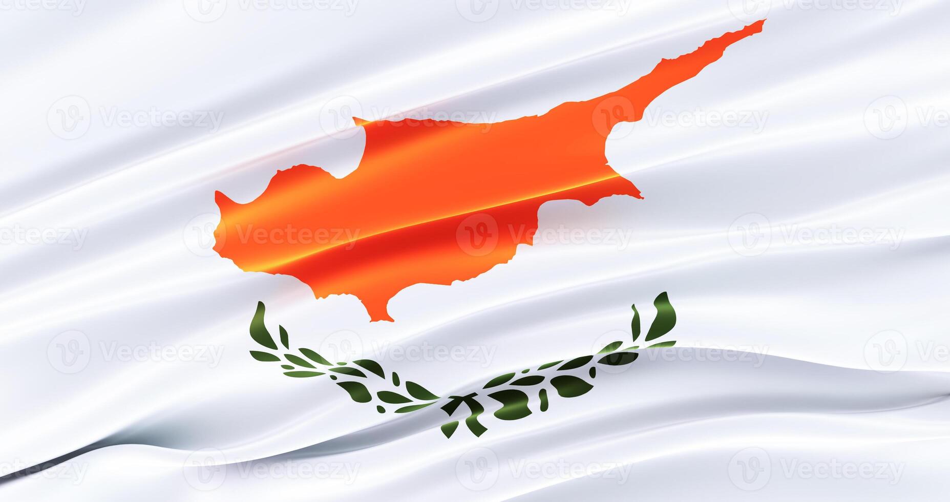3D render of waving flag cyprus. cyprus Flag. Amazing wavingcyprus flag. photo