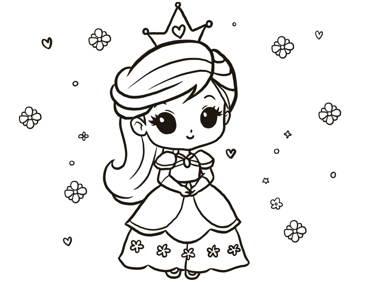 Girl Cartoon Coloring Page Illustration Drawing png