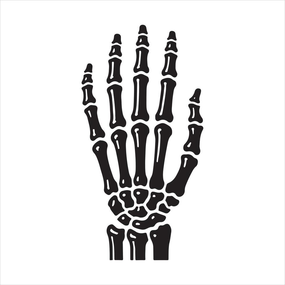 Skeleton Hand silhouette on white background vector