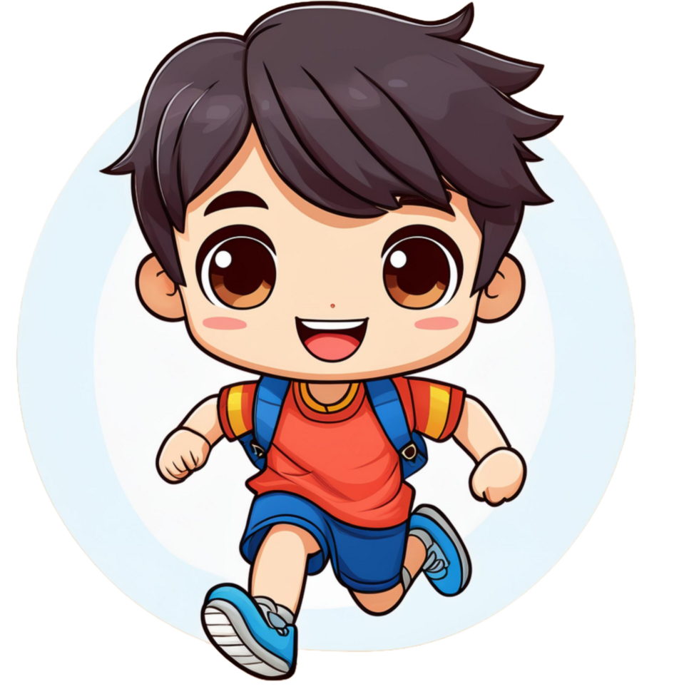 Boy Running Cartoon Kawaii png