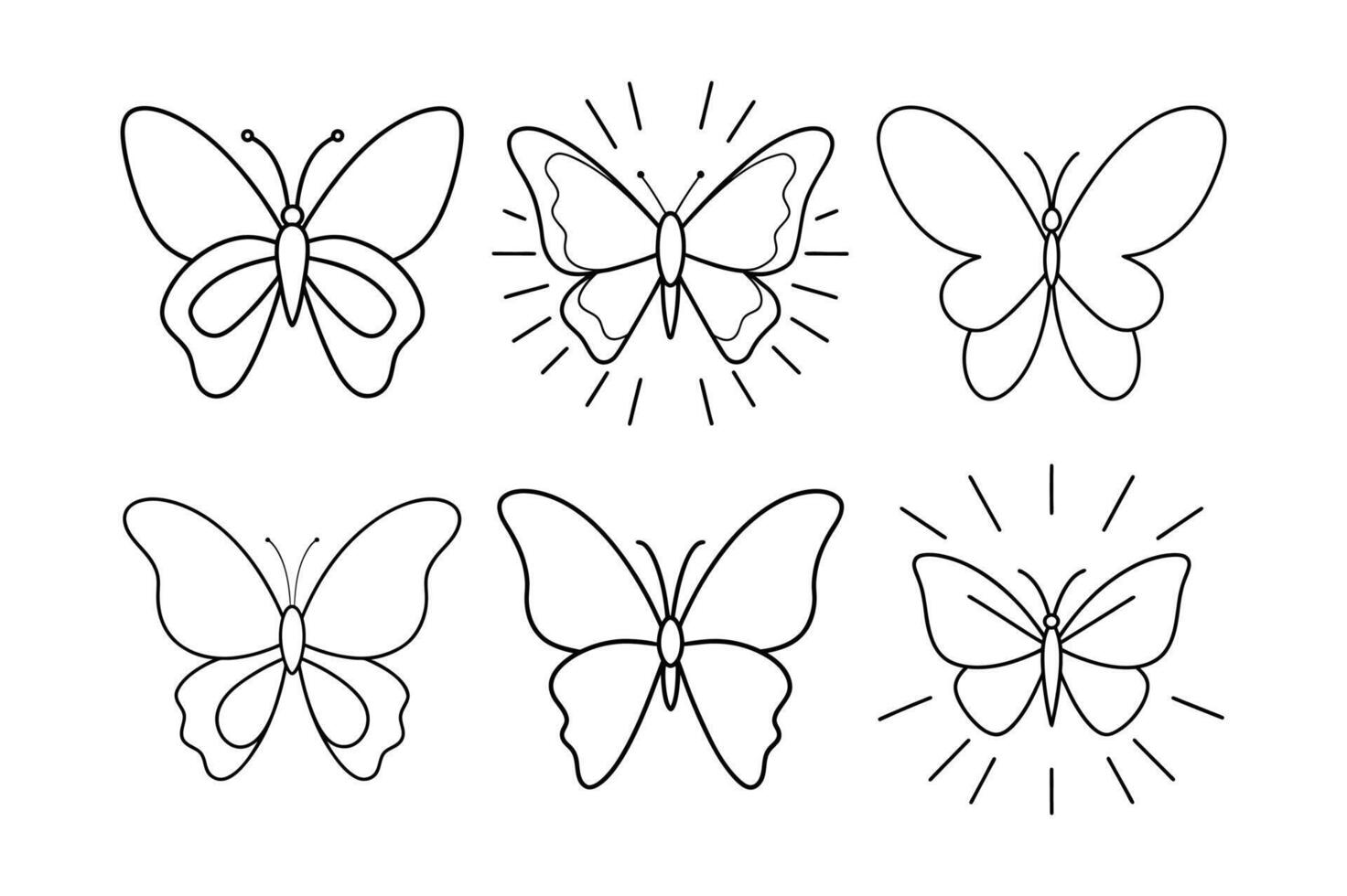 Creative Butterfly Line Art for Coloring vector