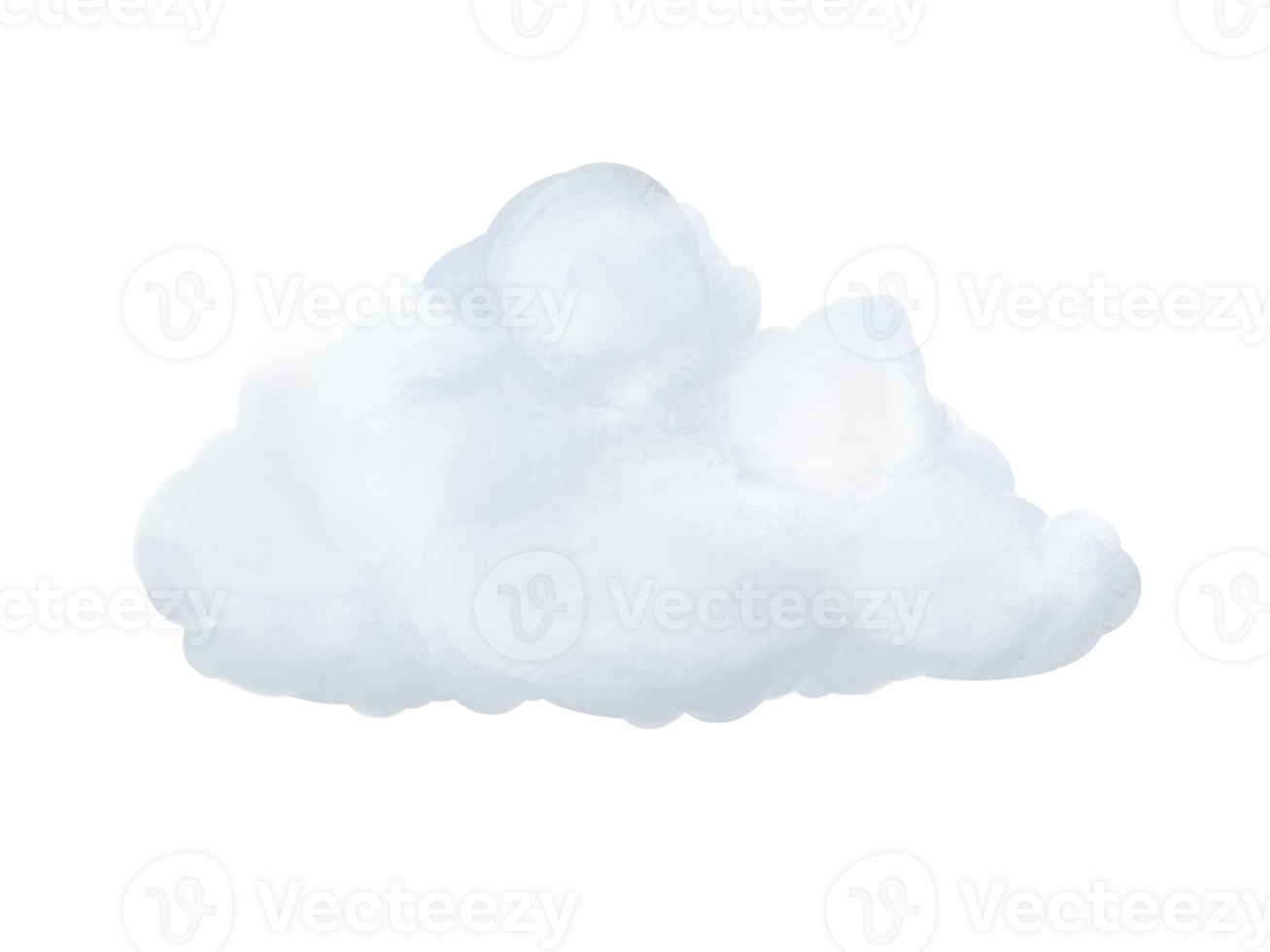 watercolor of fluffy Cloud isolated on background png