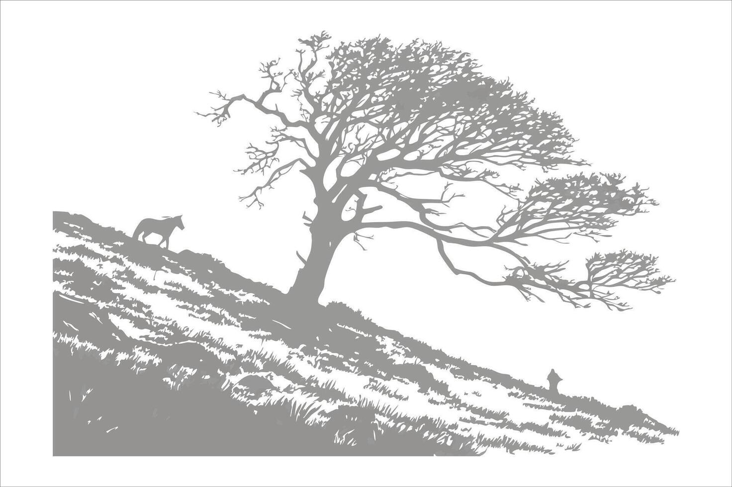 grungy hill background . vector