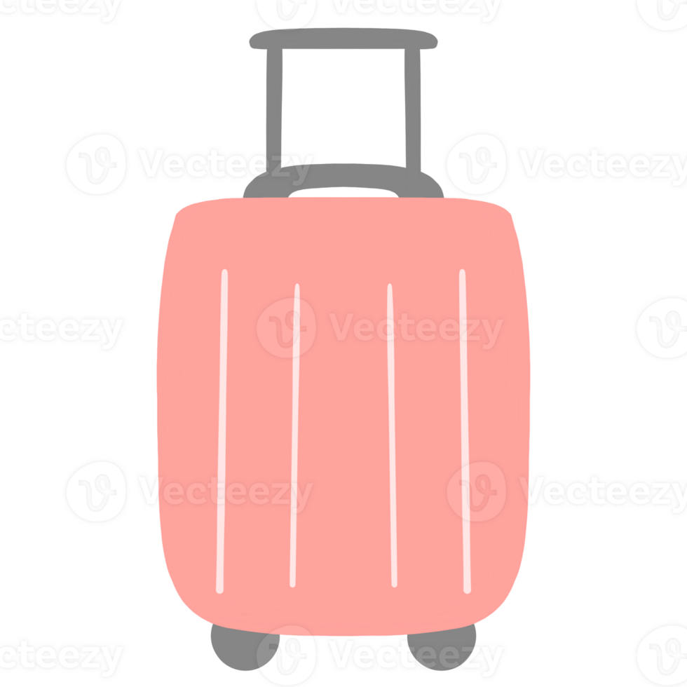a pink suitcase on a transparent background png