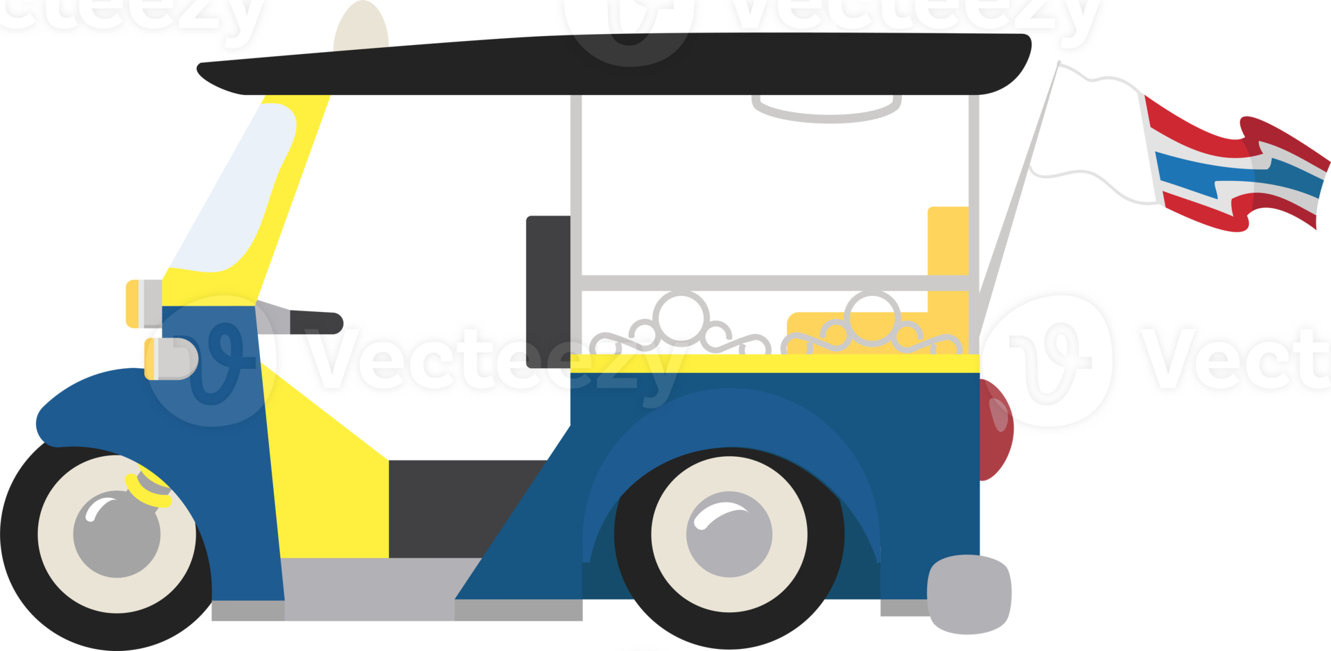 Tuk-tuk transportation cartoon character sign png