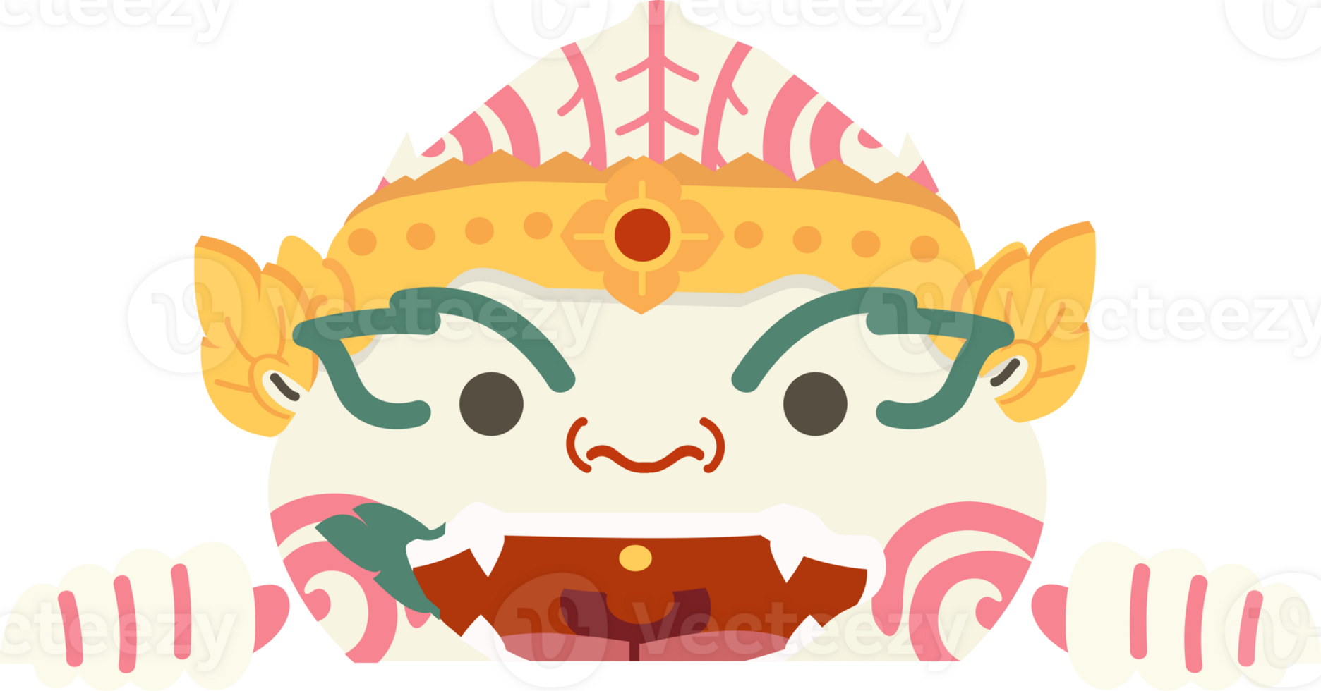 Head Hanuman Thai character banner sign png