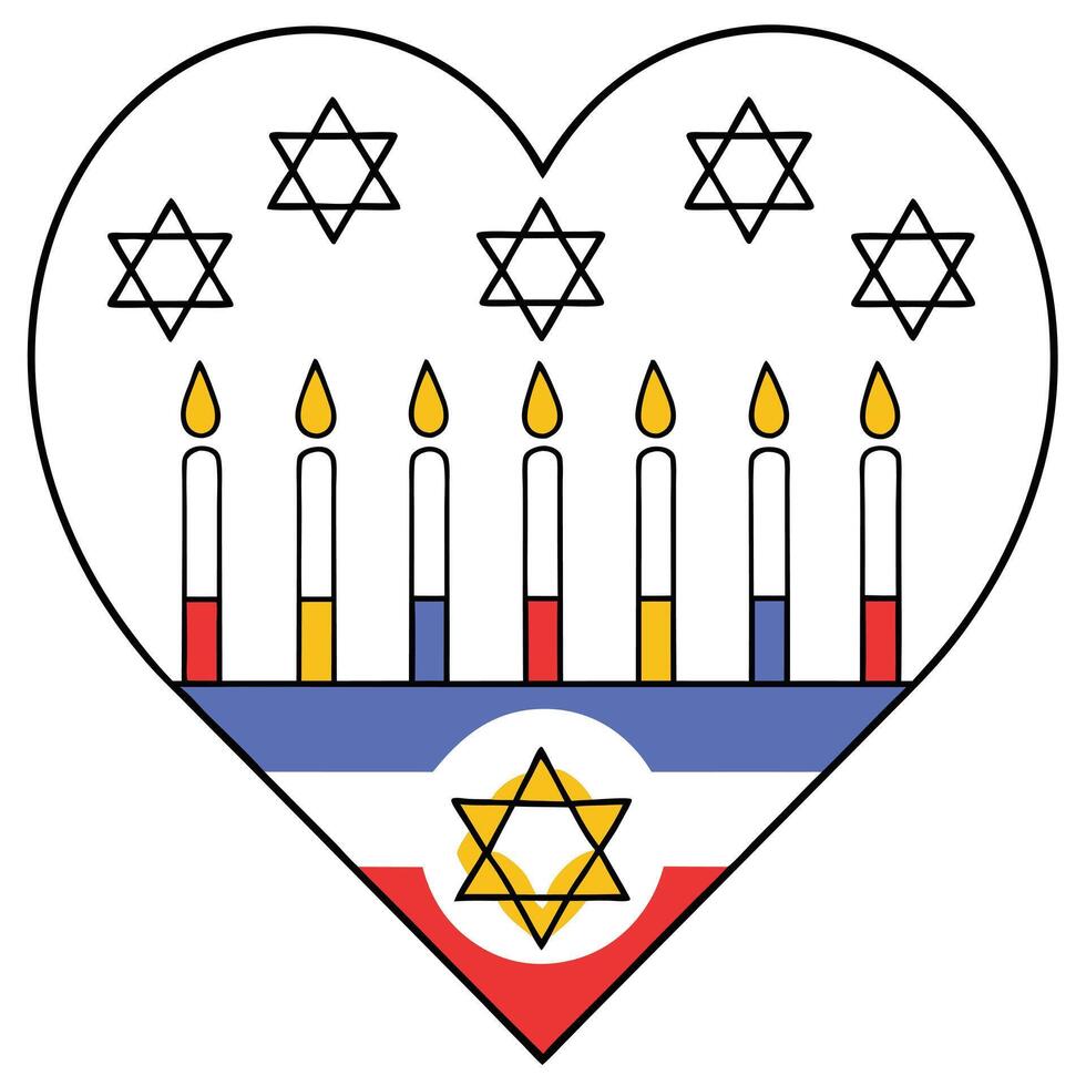 Heartfelt Hanukkah Celebration Menorah, Stars, Festive Candles vector