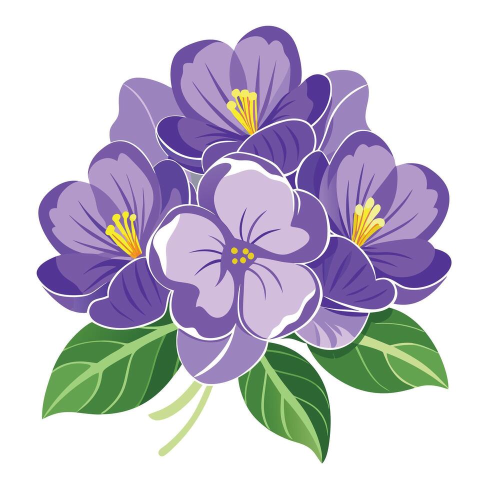 Vibrant Purple Flower Bouquet Spring Blossoms, Floral Design vector