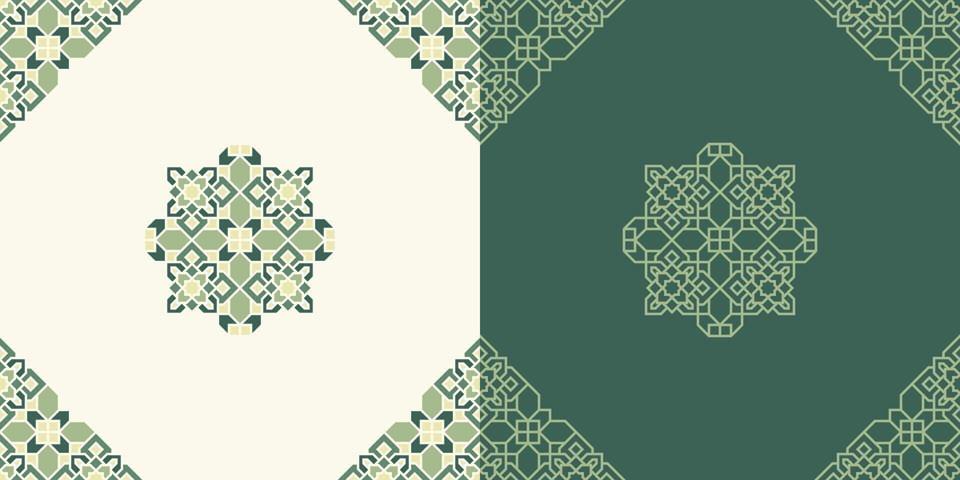 Green Pastel Islamic Oriental Ornament vector