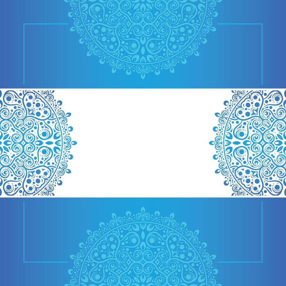 Blue mandala pattern background concept vector