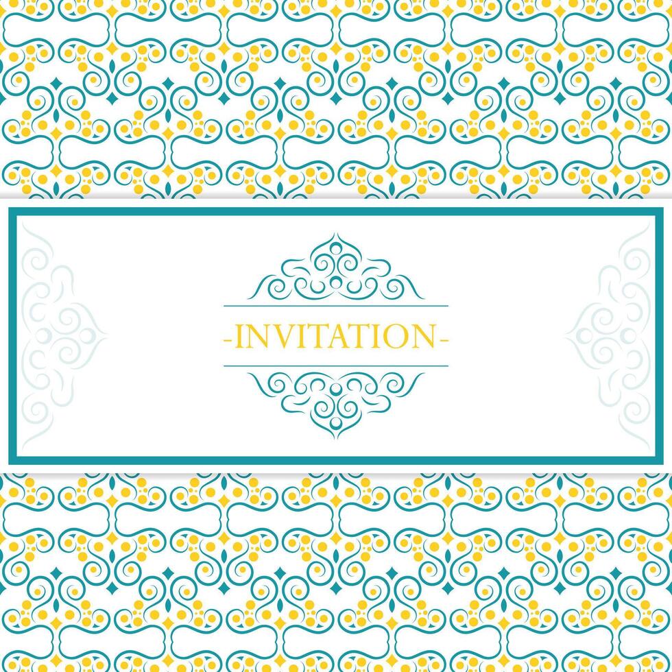 Colorful invitation background style ornamental art pattern design vector