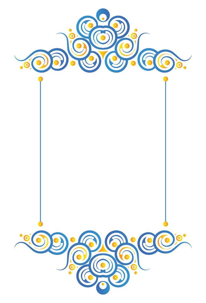 Colorful calligraphy square art ornament border line vector