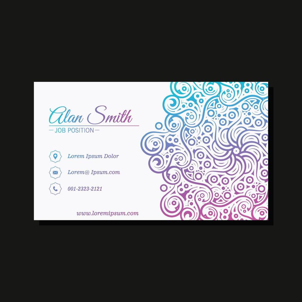 Gradient mandala style business card design template vector
