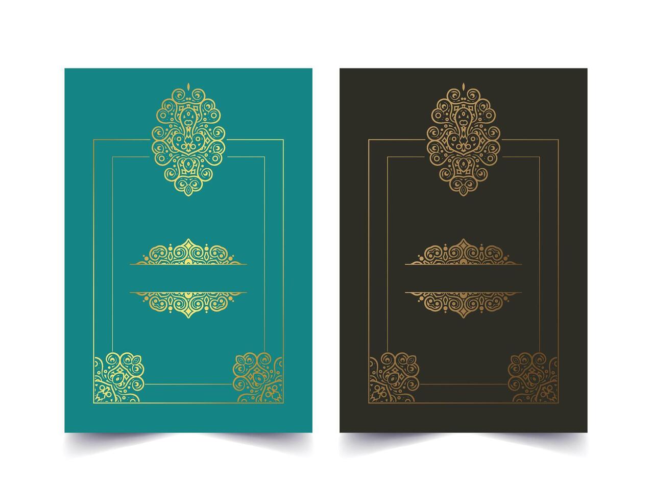 Luxury gold card designs ornament frame style vector