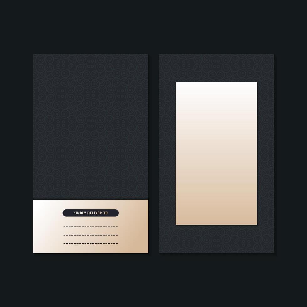 classic art message card design with pattern design vector