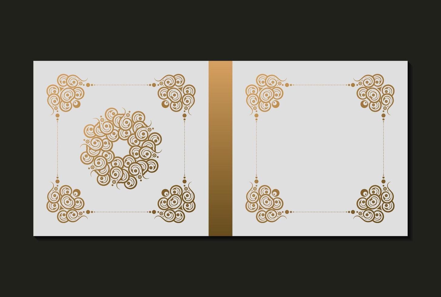 Luxury gold ornamental book cover design with frame design vector
