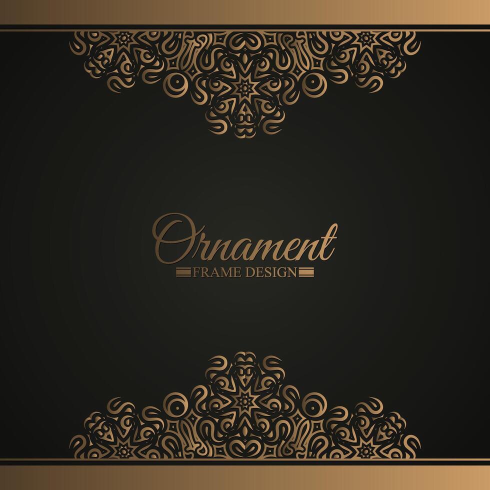 Luxury dark and gold decorative frame design background vector