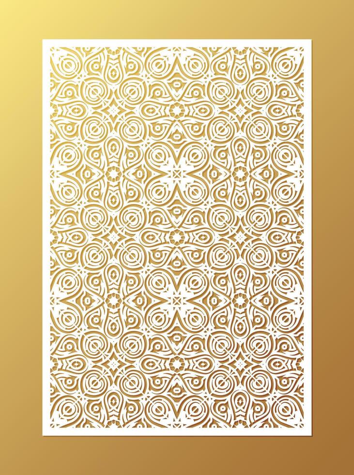 Gold seamless die cut decorative pattern design template vector