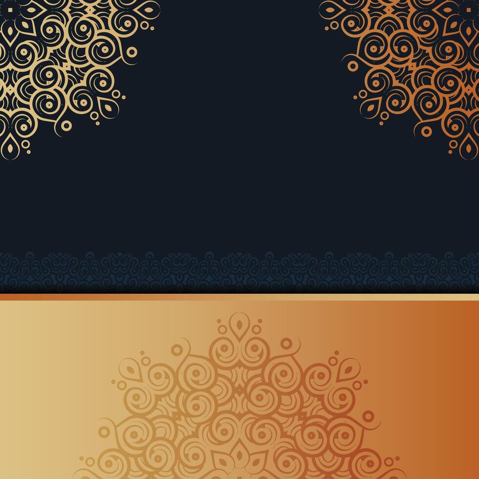 Luxury dark gold color mandala background concept vector